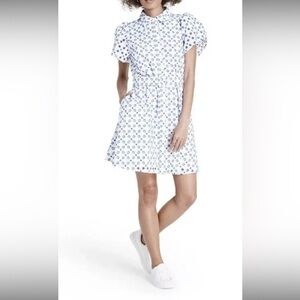 Alexis Dot Tulip Sleeve Embroidered Dress
